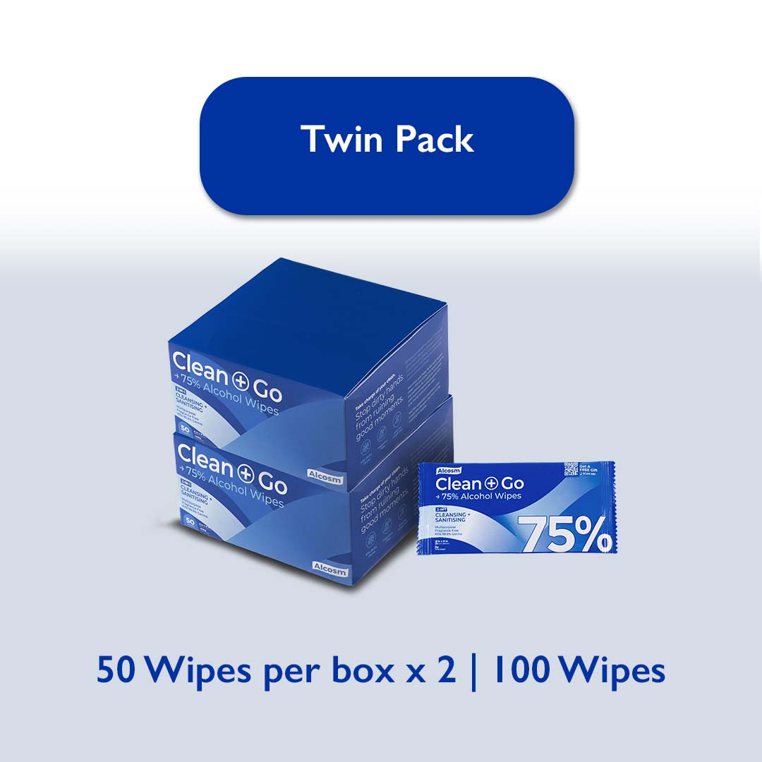 Alcosm™ 75% Classic Alcohol Wipes - Individual Sheet ( 50s' x 1 Boxes )