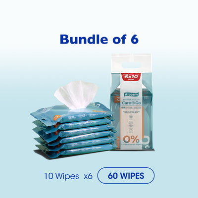 Alcosm™ Antibacterial Wipes - 10 Wipes ( 10s' x 6 Packs )