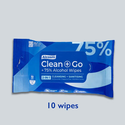 [Carton] Alcosm™ 75% Classic Alcohol Wipes - 10 Wipes ( 10s' x 120 Packs )