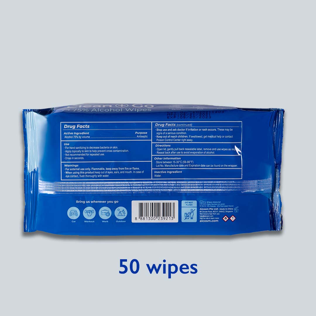 Alcosm™ 75% Classic Alcohol Wipes - 50 Wipes ( 50s' x 3 Packs )