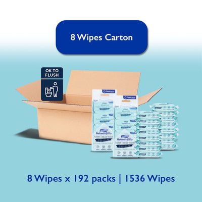 [Carton] Alcosm™ Flushable Toilet Wipes - 8 Wipes ( 8s' x 192 Packs )