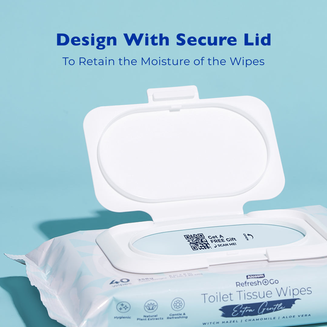 Alcosm™ Flushable Toilet Wipes - 40 Wipes ( 40s' x 24 Packs )